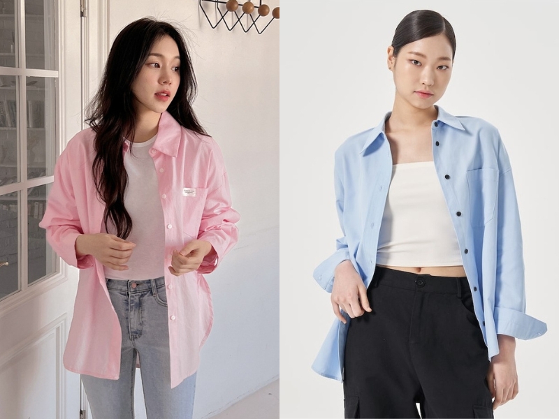 áo sơ mi tay lỡ-2007 clothing